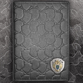 Кожаная обложка для паспорта Пограничная Служба РОССИИ (эмблема серебро 925 пробы)