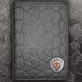 Кожаная обложка для паспорта ФСБ РОССИИ (эмблема серебро 925 пробы)
