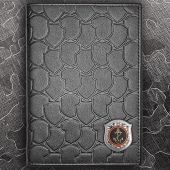 Кожаная обложка для паспорта МОРПЕХ РОССИИ (эмблема серебро 925 пробы)