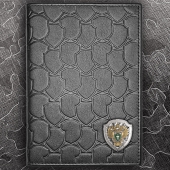 Кожаная обложка для паспорта ПРОКУРАТУРА РОССИИ (эмблема серебро 925 пробы)