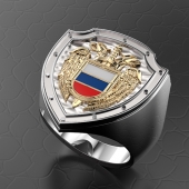 Серебряный перстень ФСО РОССИИ (серебро 925 пробы)