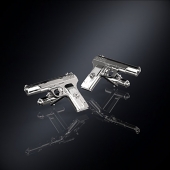 Серебряные запонки пистолет ТТ (серебро 925 пробы)